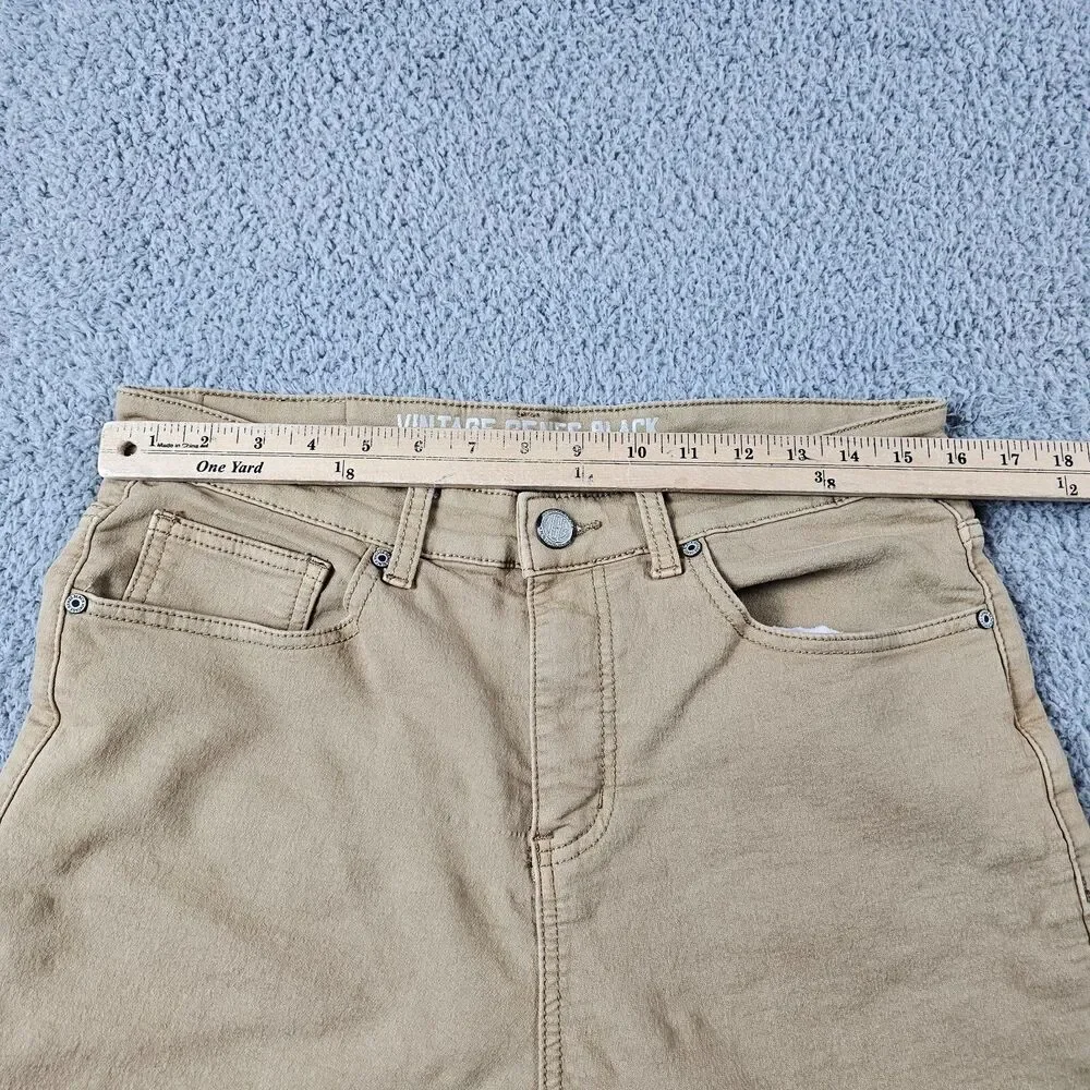 Vintage Genes Black VGB Pants Mens 32x29 Khaki Slim Straight Stretch Casual